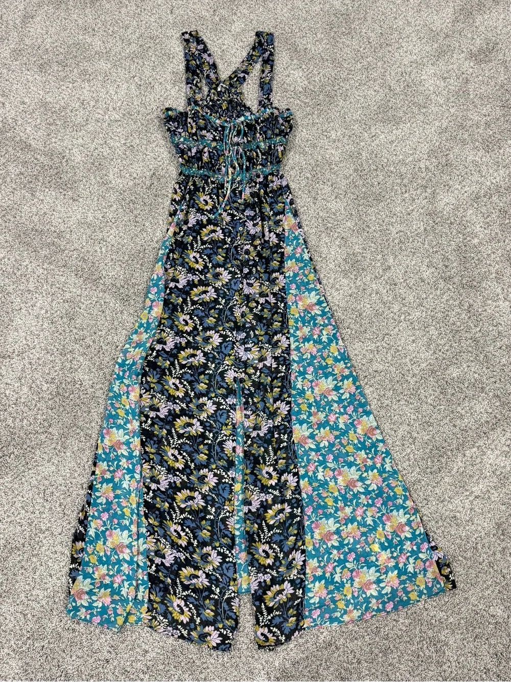 Free people Intimate DanceWithMe Ruched Gathered Front Ties Maxi Dress Women’s S